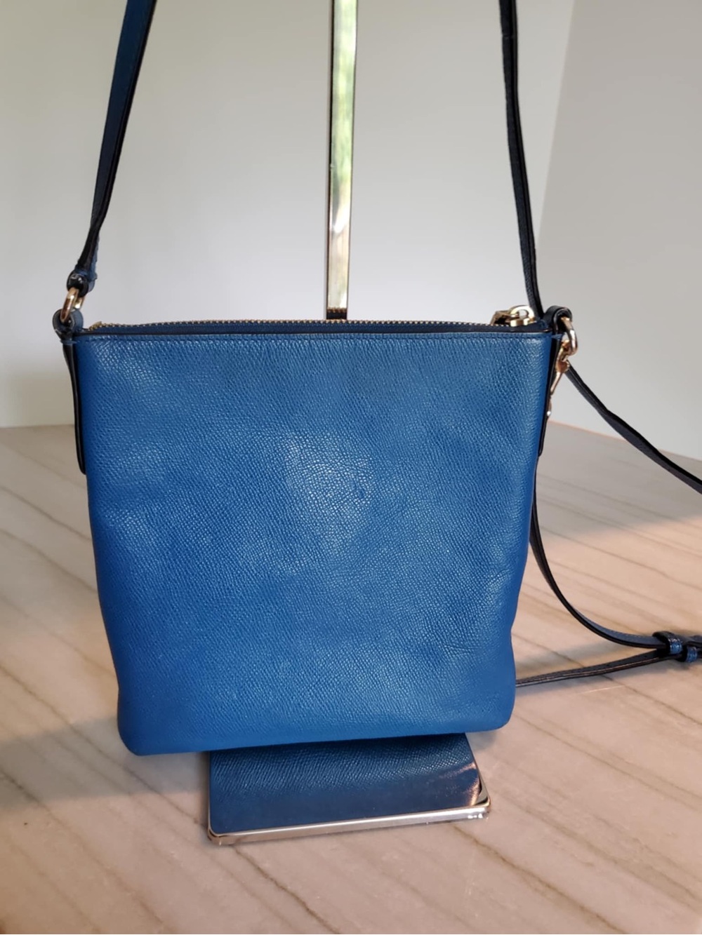 Coach Blue Coach Embossed Textured Leather North South Swingpack - Picture 6 of 14